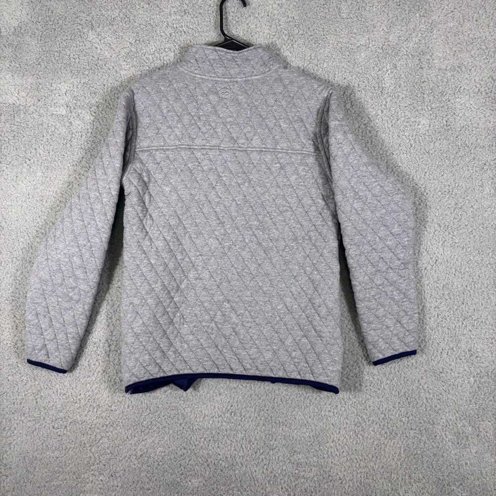 Magellan Outdoors‎ Mens Gray Quilted Snap Pullover Sweater Classic Fit Small